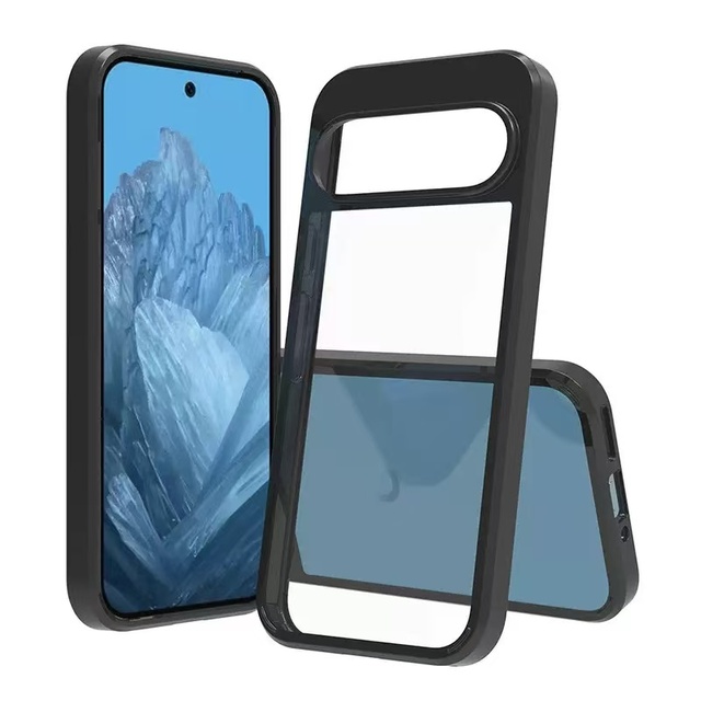 Transparent Back Simple Soft TPU + Hard Acrylic 2 in 1 Shockproof Phone Case for Google Pixel