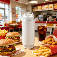 Bouteille souple en plastique pour aliments, conteneur de rangement de cuisine moderne multifonctionnel, 12oz 16oz 20oz 24oz, conception durable, portable et réutilisable