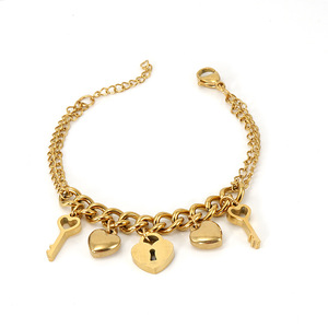 ZOGXIN Charm Bracelet Gold Chain Heart Key Pendant Women Fashion Jewelry Gift - Product Image 4