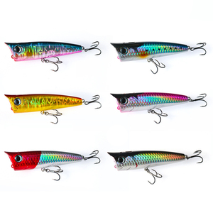Leurre de pêche flottant OEM ODM Top Water Popper 75mm 90mm 6 couleurs, leurre dur pour la pêche <span class=keywords><strong>en</strong></span> <span class=keywords><strong>mer</strong></span>, lac et roche - Product Image 5
