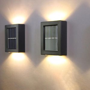 Lámpara Solar LED de Pared para Exteriores, Jardín, Porche, Impermeable, con Iluminación Superior e Inferior, para Patio, Escaleras y Jardín - Product Image 3