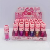 Nouveaux tubes d'huile à lèvres magiques rose cœur, vides et changeant de couleur, pour la vente en gros, cosmétiques à marque privée, huile à lèvres Sheglan, ensemble de maquillage en vrac