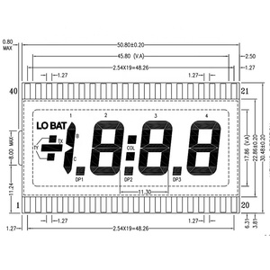 Módulo de Pantalla LCD de Carácter, Reflectante, de 7 Segmentos, TN - Néctico Retorcido, 50.80mm x 30.48mm x 2.80mm - Product Image 6