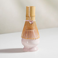 Ensemble de thé Matcha avec bol à motif gaufré, fouet en bambou et chashaku, fourni par l'usine, avec boîte cadeau