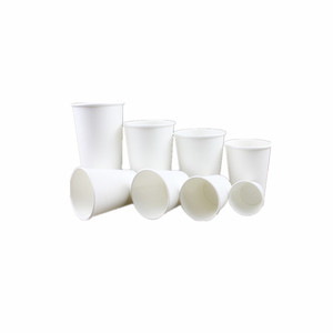 Tasse de boisson de café de papier laminé par PE de papier <span class=keywords><strong>blanc</strong></span> de stock bon marché autour de 7oz - Product Image 2