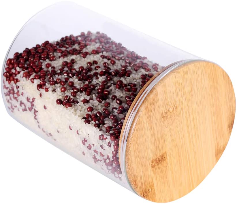Large Glass Food Storage Container 100 FL OZ (3000ml) Glass Food Canister with Airtight Bamboo Lids