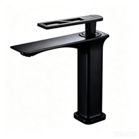 Robinet de lavabo de luxe monotrou chromé à poser, avec cartouche céramique, mitigeur chaud/froid pour salle de bain