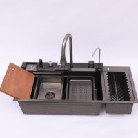 Évier de cuisine à cuve unique en acier inoxydable, style ferme, avec finition estampée