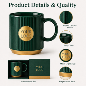 Set Regalo di Tazze in Ceramica Scanalata <span class=keywords><strong>con</strong></span> Logo Personalizzato, Tazza <span class=keywords><strong>da</strong></span> <span class=keywords><strong>Caffè</strong></span> all'Ingrosso <span class=keywords><strong>con</strong></span> Confezione Regalo di Lusso, OEM ODM, Regalo Promozionale Aziendale - Product Image 4
