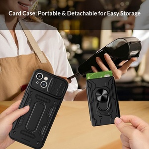Funda protectora multifuncional anticaída con ranura para tarjetas y soporte de anillo para iPhone 13 Pro, iPhone 14 Pro Max, iPhone 14 Pro, iPhone 12 - Product Image 5