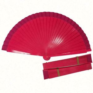 <span class=keywords><strong>Abanico</strong></span> de mano flamenco español de 8 pulgadas (23 cm/27 cm) de madera, pintado por ambos lados con puntos negros - Product Image 1