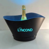 Seau à glace lumineux PP matériel éclairer LED seau à glace bière Champagne vin Vodka mousseux lueur seau à glace pour événements Bar