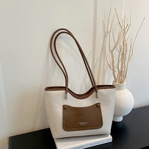 Borsa Tote in Pelle PU Bicolore alla Moda, Grande Capacità, Borsa <span class=keywords><strong>a</strong></span> Spalla per Donne, Uso Quotidiano e <span class=keywords><strong>Lavoro</strong></span> - Product Image 2