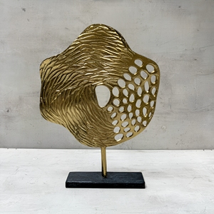 Abstract Aluminum Sculpture <b>Figure</b> Shape Gold Plated Eco-Friendly Durable Handmade Modern Design Tabletop Decor for Home Office - Product Image 1