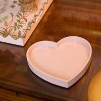 Charme en forme de coeur vanité plateau bijoux organisateur accessoires pour la maison stockage en bois rose laqué plateau