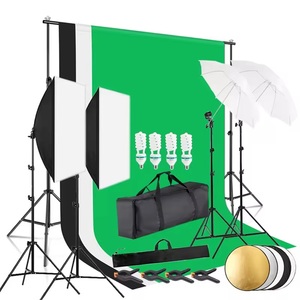 Kit d'éclairage de <span class=keywords><strong>studio</strong></span> <span class=keywords><strong>photo</strong></span> et vidéo 6,5x10 pieds, ensemble de parapluies, boîte à lumière, <span class=keywords><strong>fond</strong></span> de scène, support, réflecteur 5 en 1 de qualité supérieure - Product Image 1