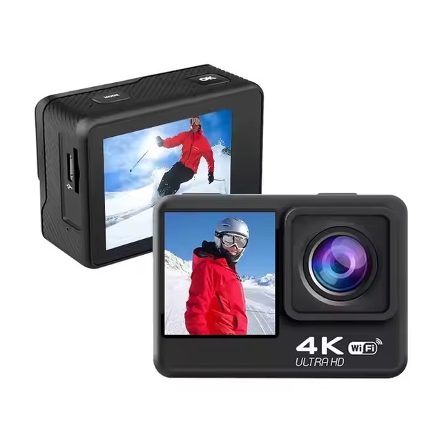 Wholesale 4k Wifi Sport Action Camera Mini Video 2 Inch Network 32GB Support Microsd for Outdoor Dual Screen Waterproof