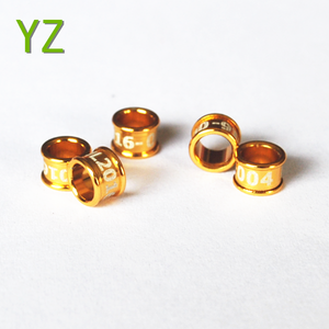 Anillos de aluminio rectos de oro de 5mm de alta Qulaiyt de fabricación directa, anillos de Paloma personalizados, anillos de pájaro, accesorios para patas de loro - Product Image 2