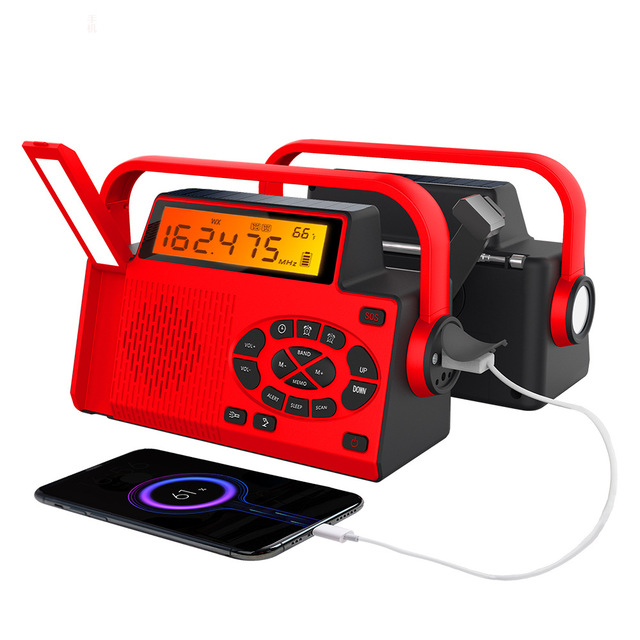 New Solar Charging Shortwave Survival DAP DAB Emergency Hand Crank Radio with Flashlight NOAA AM FM & 5000mAh Battery