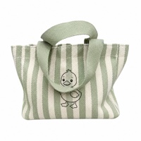 Sac fourre-tout rayé personnalisé avec logo imprimé, recyclable, très vendu, sac en toile coloré de haute qualité