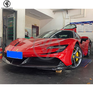 Kit carrosserie en fibre de carbone sèche, lèvre avant, aileron arrière, diffuseur arrière, jupes latérales pour Ferrari SF90, style OEM, pièces automobiles - Product Image 3