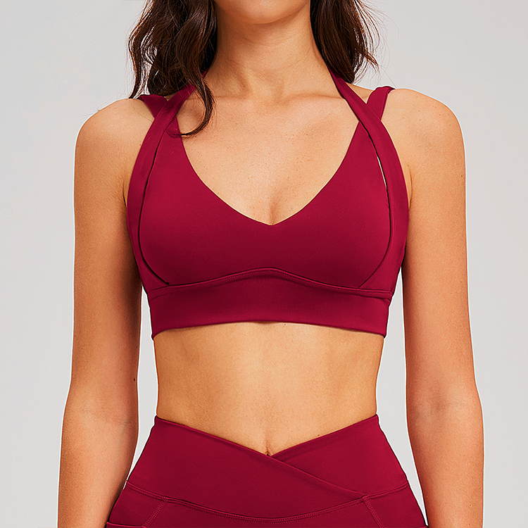 Women's Yoga Bra With Cut-Out Design Nylon For OEM Casual Sports Gym Wear