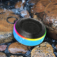 Haut-parleur de douche portable S avec spectacle de lumière, radio FM, microphone, étanche IPX7, haut-parleur à ventouse