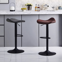 Tabourets de bar modernes en cuir avec structure en fer, chaises de cuisine et de comptoir écologiques pour usage commercial