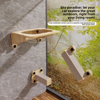 Hamac carré pour chat à ventouse, lit suspendu pour animaux de compagnie, fixation murale sans perçage et robuste, design mural pour surfaces vitrées