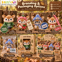 Porte-clés personnalisé en peluche cerf OEM ODM, animal en peluche pour cadeaux de détail, promotions de marque, souvenirs et marque privée