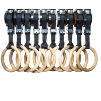 Anillas de fitness de madera de abedul de alta resistencia, ajustables, para gimnasia en casa, equipo de ejercicio, anillas para dominadas