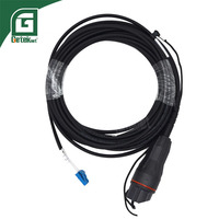 Kabel Patch Cord Fiber Optik Geteknet OEM Berkualitas Tinggi Hitam SC-LC UPC Tyco Tipe Simplex Berlapis Baja IP67 IP68 untuk FTTH