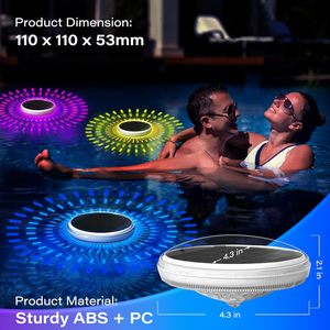 Lampes solaires flottantes pour piscine Coxseni, lot de 4, LED RGB, étanches IPX7, avec télécommande pour piscine - Product Image 5