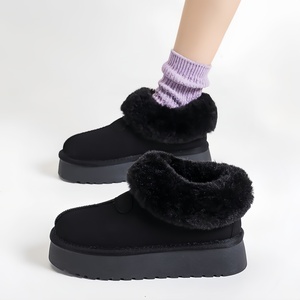 Plateforme de vente en gros : Bottes d'hiver Uggs à fourrure moelleuse pour femme, à semelle épaisse et souple, chaudes, respirantes, confortables, à enfiler, pour intérieur et extérieur - Product Image 4