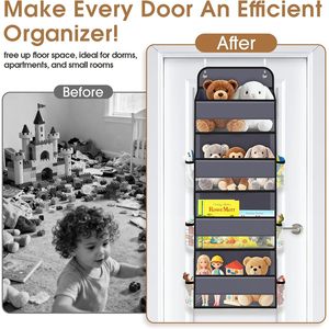 Over The Door Organizer <b>Storage</b> 33x15x85cm With Clear Windows Multifunctional Hanging <b>Rack</b> For Behind Door Use - Product Image 5