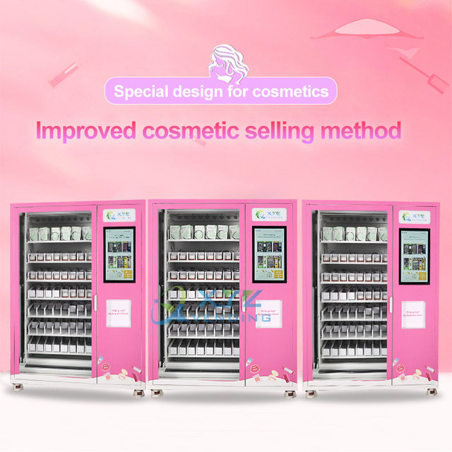 Custom Touch Screen Beauty Vending Machine Automatic Cosmetics Eyelashes Hair Combo Vending Machine