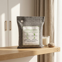 Sac purificateur d'air en charbon de bambou écologique 200g, charbon actif naturellement puissant, déshumidificateur pour la maison et la voiture, sac réutilisable