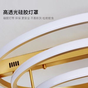 All-Copper Circular LED Ceiling <b>Light</b> High-End Modern Minimalist Style for Master Bedroom <b>Dining</b>/Study Room Lighting Fixture - Product Image 4