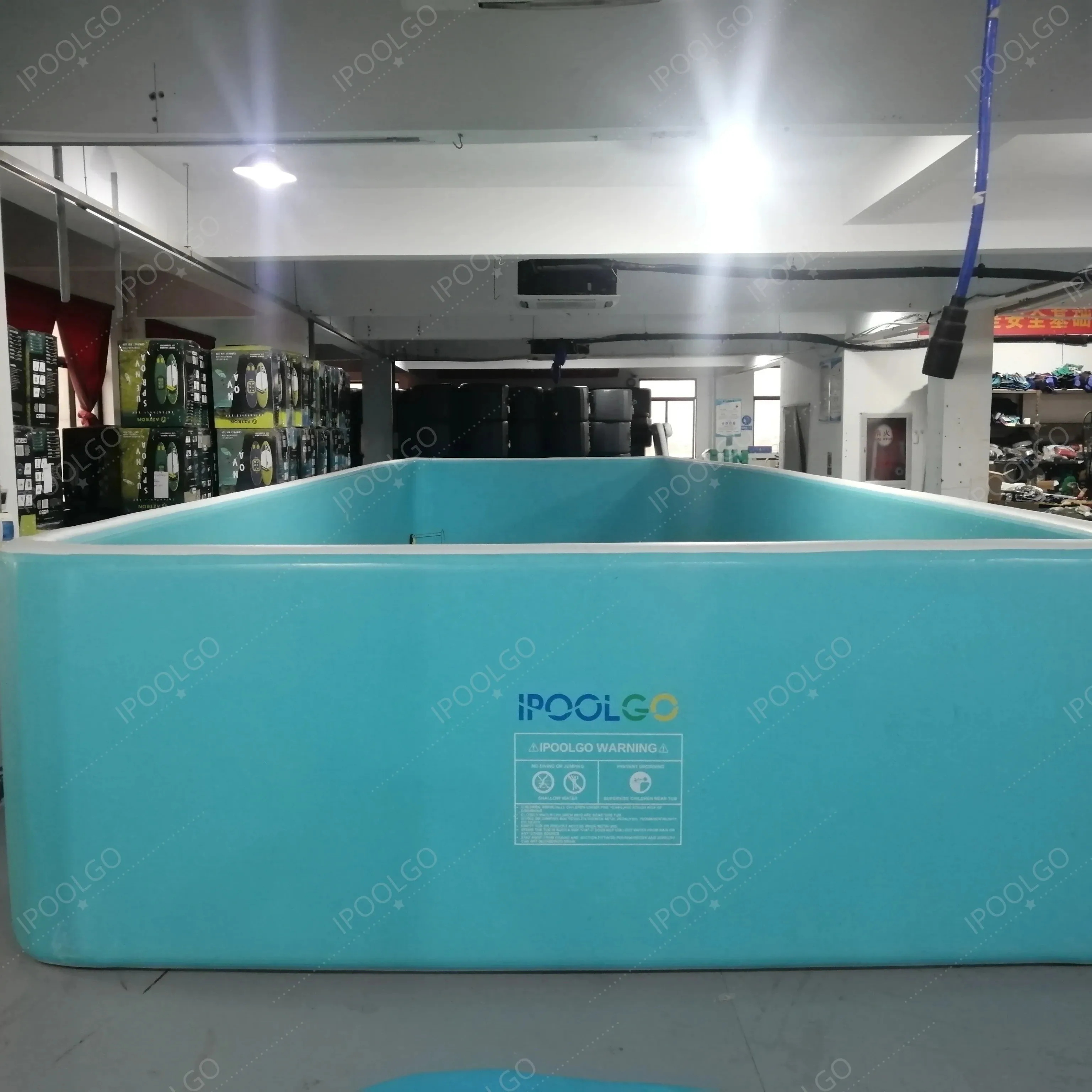 Ipoolgo mükemmel tasarım mavi renk açık için filtre pompası ile yüksek mukavemetli dikdörtgen havuz