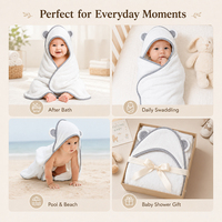 Serviette de bain à capuche pour bébé en bambou de haute qualité, durable, séchage rapide, divers motifs mignons, 75*75cm, 90*90cm