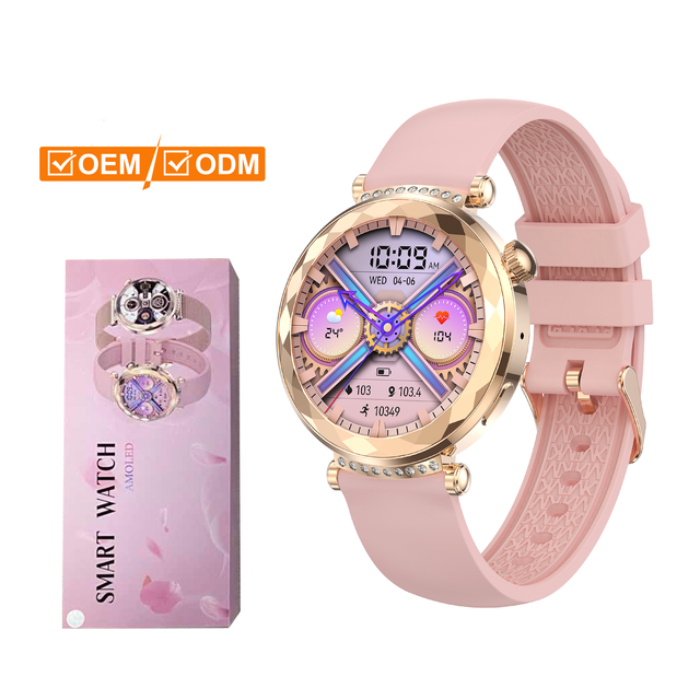 HK88 Hot Selling Round Smart Watch Display Touch Screen BT Calling Fitness Tracker Smart Health Monitoring Watches Women Ladies