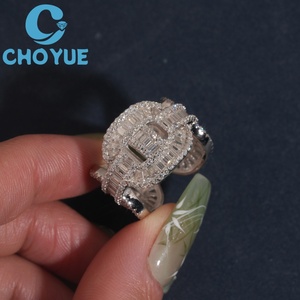 Custom Unisex Lab Diamond <b>Ring</b> Solid Sterling Silver 925 Gold Plated Lad Grown Diamond <b>Ring</b> Hip Hop <b>Iced</b> Out Jewelry - Product Image 4