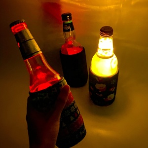 Neopreen op maat gemaakte blanco koozy met aangepast logo, groothandel LED verlichte bierglasfleshouder, bierkoeler, drankenkoeler - Product Image 5