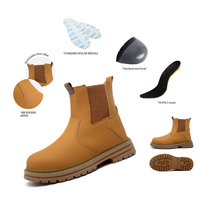 Bottes de sécurité unisexe en cuir et toile antidérapantes, style Chelsea mi-montantes, fabrication Goodyear Welt, protection hivernale pour le travail en usine, vente en gros OEM