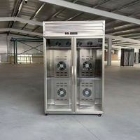 Vitrine réfrigérée verticale commerciale à trois portes vitrées avec éclairage LED en acier inoxydable pour le stockage de poulet, canard et oie