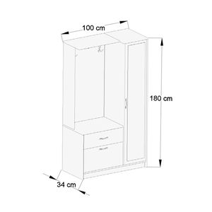 Reina Deluxe - Mueble Moderno y Duradero con Espejo Blanco para Zapatos y Abrigos, Ideal para Entrada, Pasillo o Armario - Product Image 4