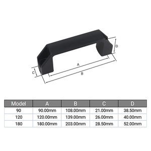 Poignées de porte et de fenêtre en métal de style moderne, 120 mm, faciles à installer, avec profilés en aluminium extrudé. - Product Image 2