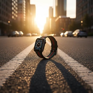 Cinturino in Pelle e Nylon con Charm per <span class=keywords><strong>Apple</strong></span> <span class=keywords><strong>Watch</strong></span> Ultra 2/1 Serie 10/9/8/7/6/5/4/3/2/1 <span class=keywords><strong>SE</strong></span> 2/1 - Impermeabile con Fibbia a Perno - Product Image 3