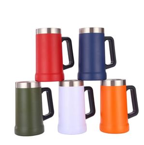 Custom Logo Big Grip Stein Stainless Steel Mug Double Wall Vacuum Insulation Handgrip Beer Tumbler - Product Image 1