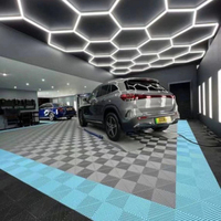 Kit d'éclairage LED hexagonal pour garage, 6000K, coloré, ambiance lumineuse, en forme de nid d'abeille, connectable, pour atelier, entretien automobile, salle de lavage